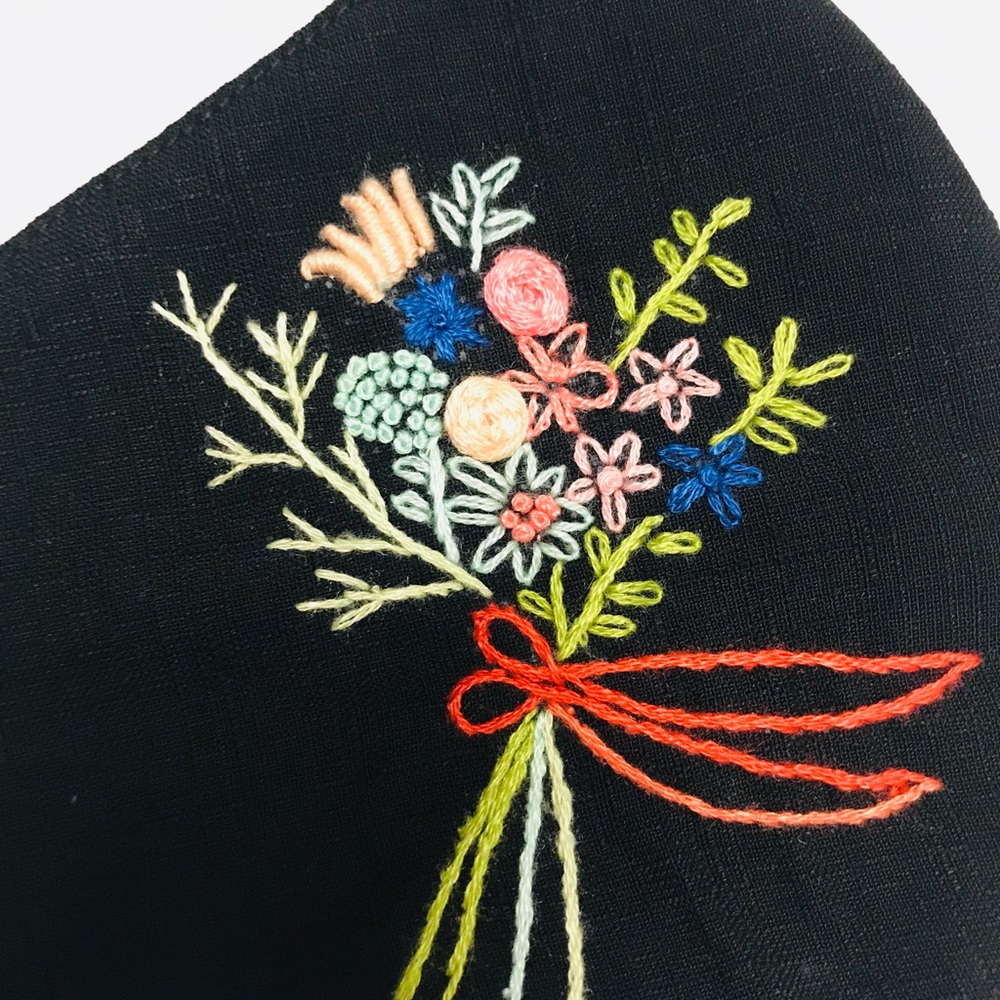 Hand Embroidered Face Mask Mask with Filter Pocket - Picture 4 of 8